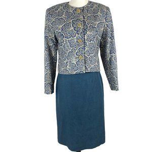 Vintage Doncaster Skirt Suit Blazer 80s Retro Gold